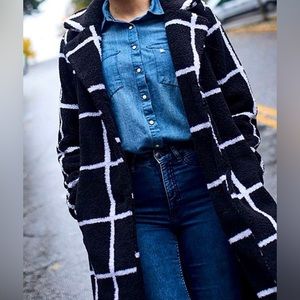 Jessica Simpson Windowpane Sherpa Teddy 